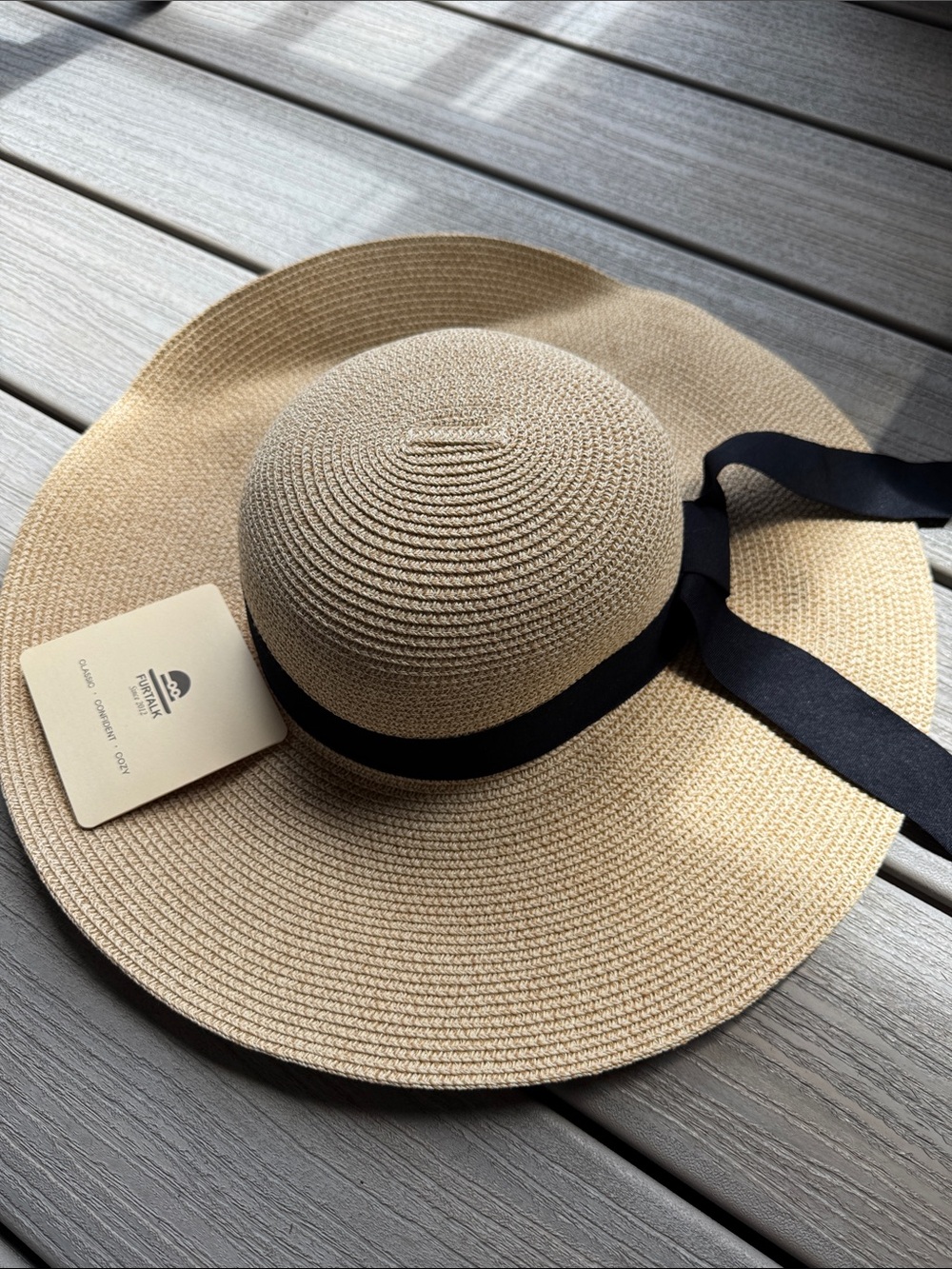 UV 80 Wide Brim Straw Sun Hat with Black Ribbon - Fold & Pack Travel Style! 👒